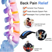 Back Stretcher for Lower Back Pain Relief, Multi-Level Lumbar Support Stretcher Spinal Back Massager