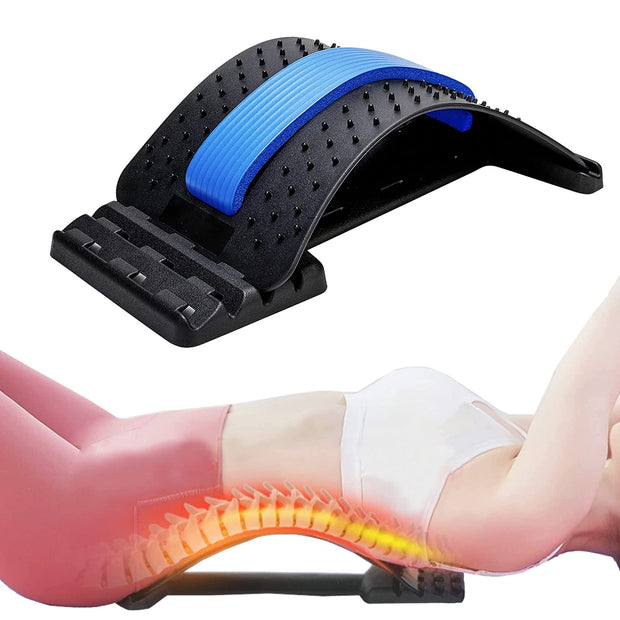 Back Stretcher for Lower Back Pain Relief, Multi-Level Lumbar Support Stretcher Spinal Back Massager