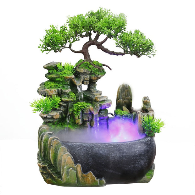 Flowing Water Fountain Lucky Feng Shui Wheel Office Desktop Ornaments