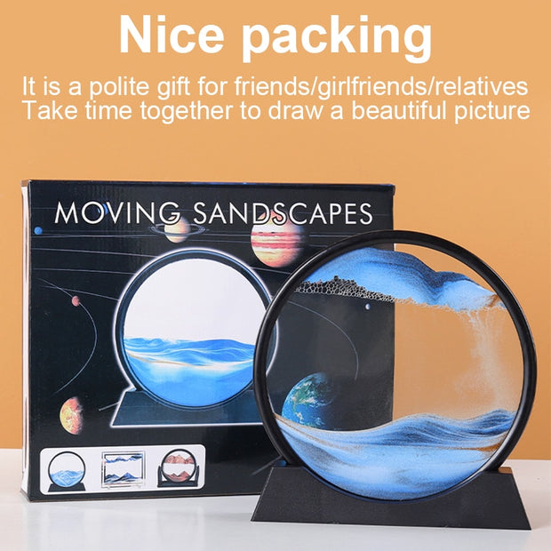 Moving Sand Art Picture Art Painting Deep Sea Sandscape Flowing Sand Frame -3D