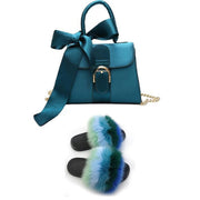 Extra Fluffy  Luxury Slippers With Purses Comfortable Sandals And Jelly Purse Sets