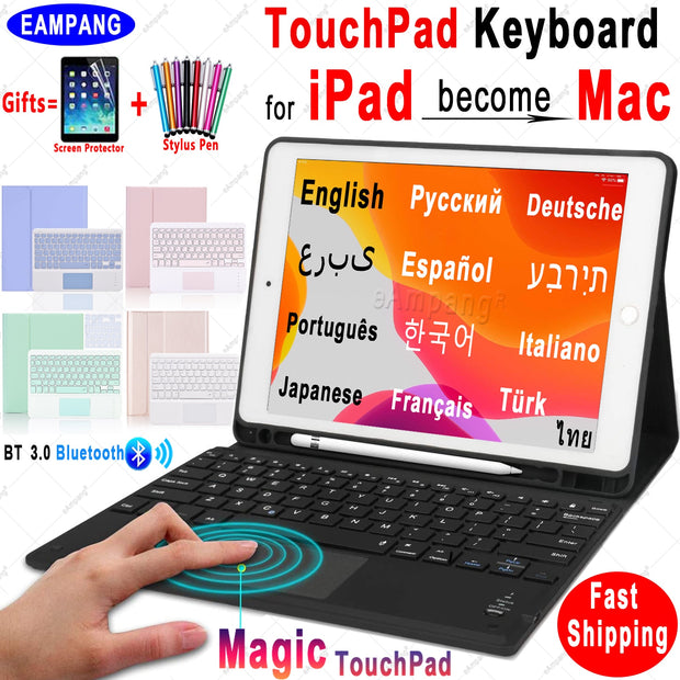 Magic TouchPad Keyboard for iPad 10.2 Keyboard Case for Apple iPad 9.7 2017 2018 Air 2 3 4 Pro 9.7 10.5 11 2018 2019 2020 8th